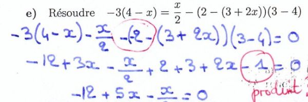 Résoudre une équation de premier degré (faux)