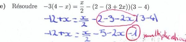 Résoudre une équation de premier degré (faux)